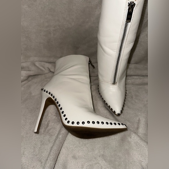 White Studded Boots - Picture 1 of 6